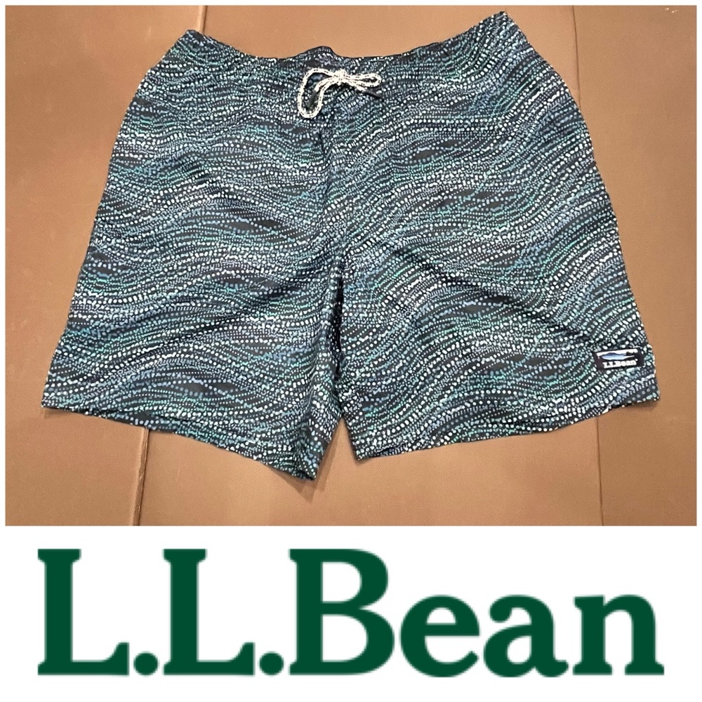 L.L. Bean Swim Trunks Vacationland Men’s Bathing Suit Drawstring Pockets XL